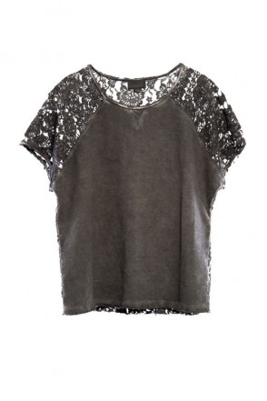 Tricou cu detalii din dantela, Diesel